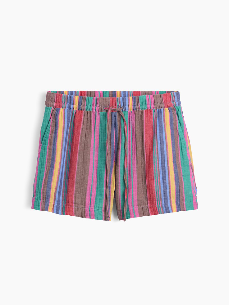 Image 7 of 7, 4" Mid Rise Cotton Gauze Easy Shorts