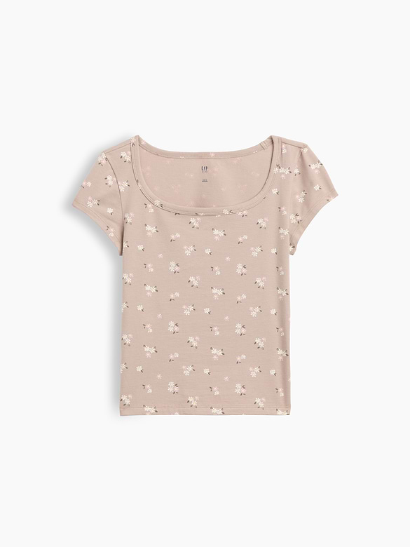 Kids CloseKnit Jersey Square-Neck T-Shirt