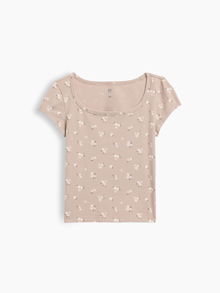 L'image numéro 2 présente T-shirt moulant à encolure carrée en jersey pour Enfant