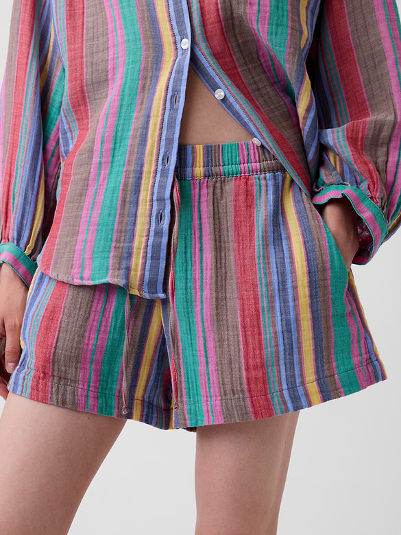 4" Mid Rise Cotton Gauze Easy Shorts