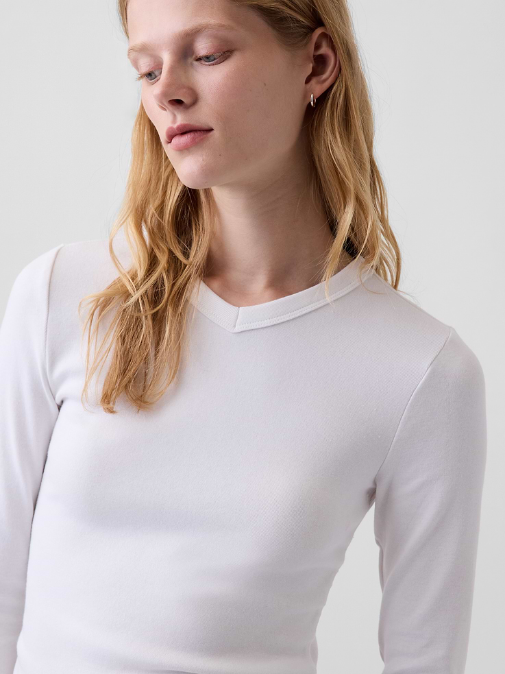 Image number 4 showing, Modern High V-Neck T-Shirt
