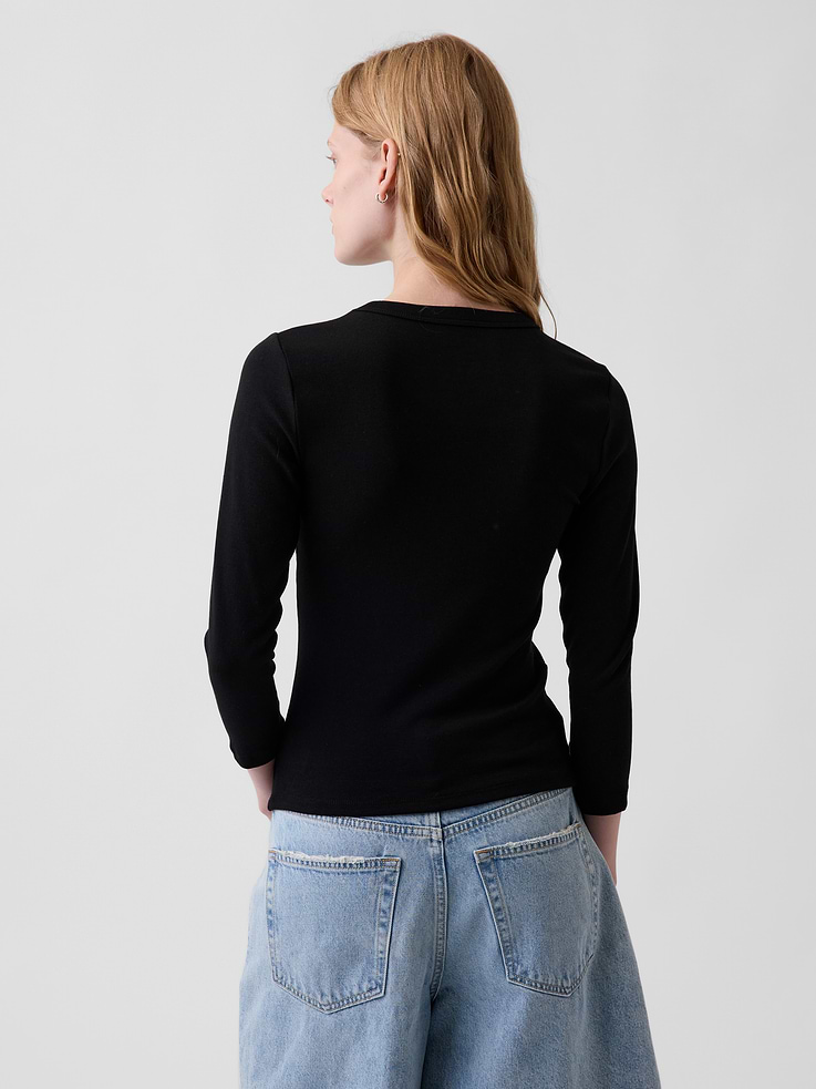 Image number 3 showing, Modern High V-Neck T-Shirt