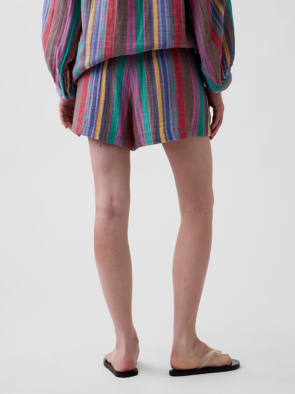 4" Mid Rise Cotton Gauze Easy Shorts