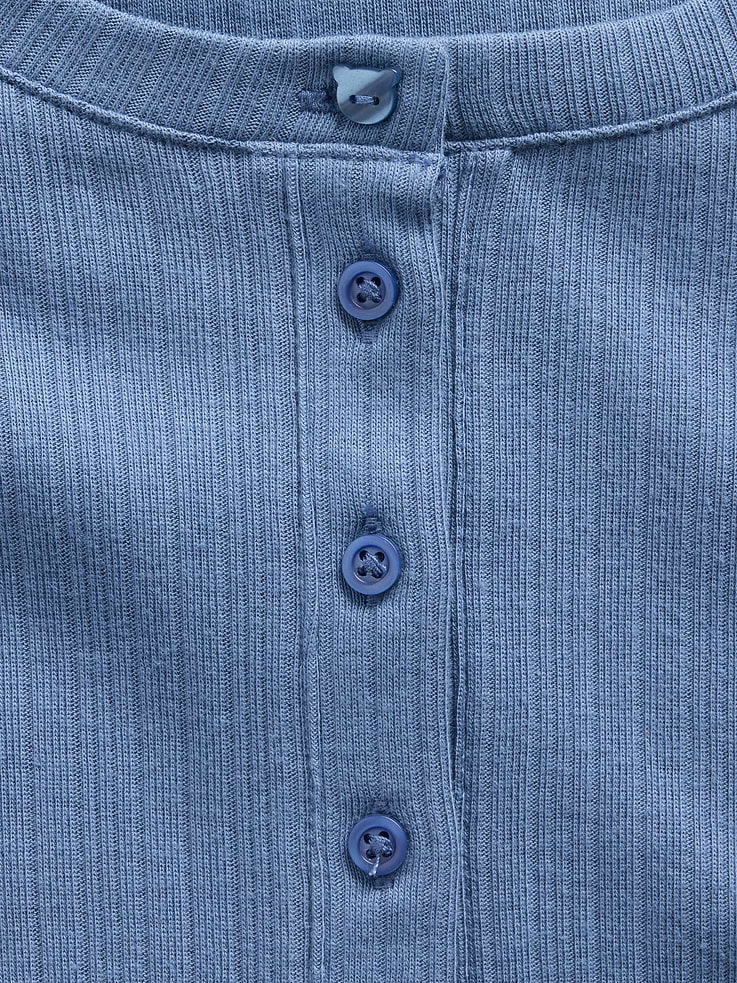 L'image numéro 4 présente T-shirt henley côtelé moiré pour Enfant