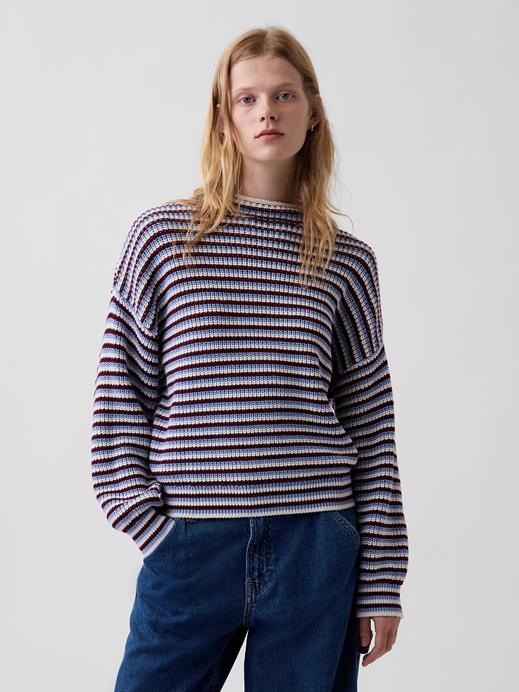 Image number 1 showing, 100% Cotton Oversized Rollneck Sweater