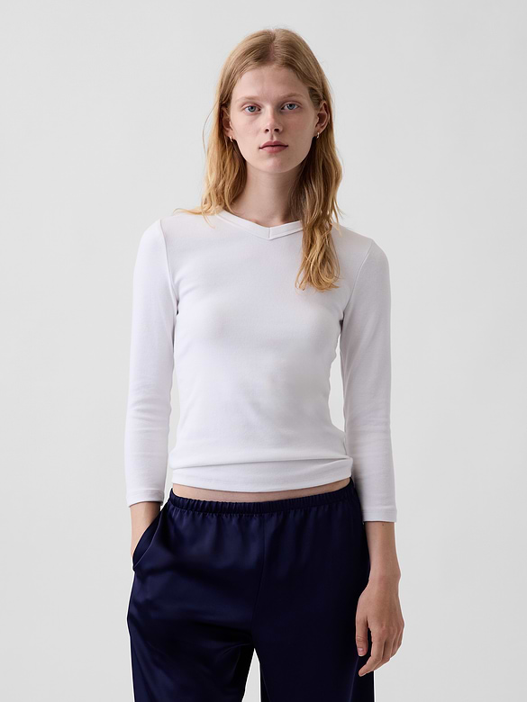 Modern High V-Neck T-Shirt