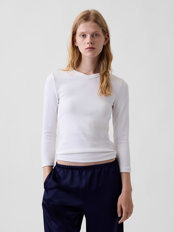 Image number 1 showing, Modern High V-Neck T-Shirt