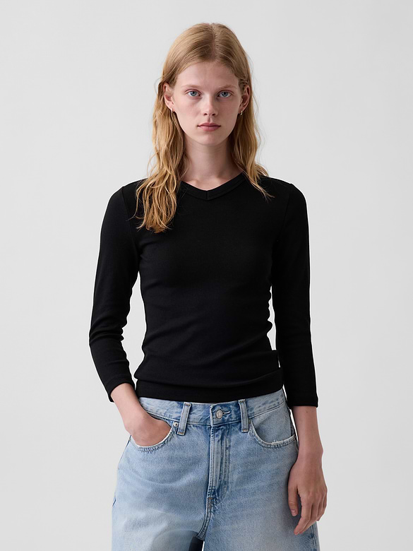 Modern High V-Neck T-Shirt