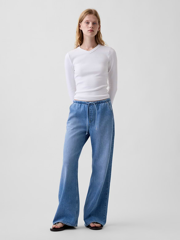 Low Rise UltraSoft Easy Baggy Flare Jeans