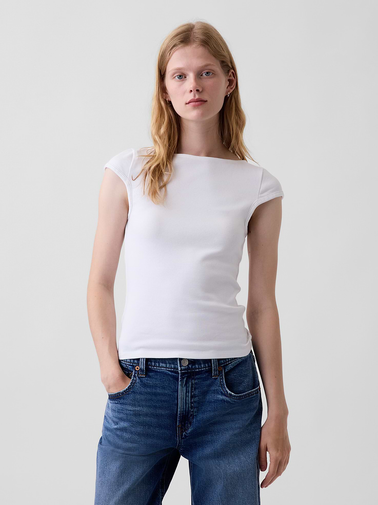 Image number 1 showing, Modern Boatneck T-Shirt