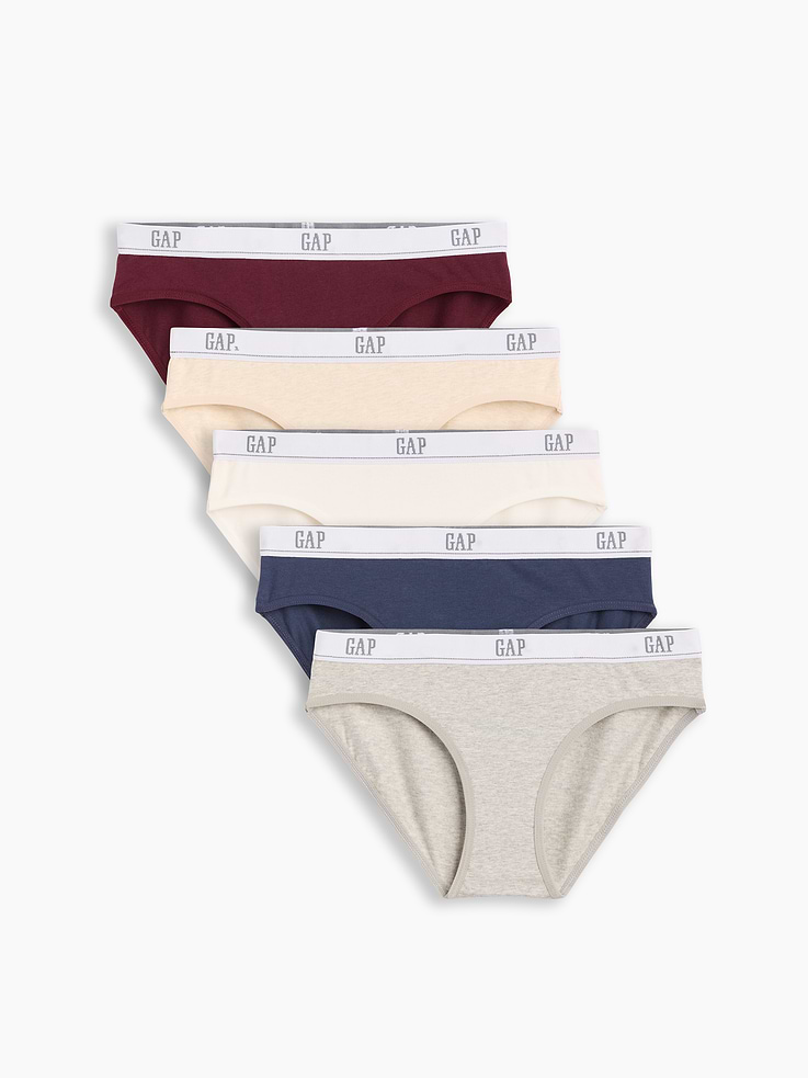 Image number 1 showing, Organic Stretch Cotton Logo Bikini Briefs (5-Pack)