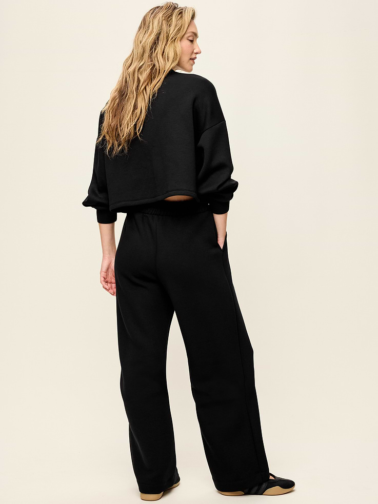Image number 3 showing, High-Waisted Bounce Fleece Wide-Leg Sweatpants