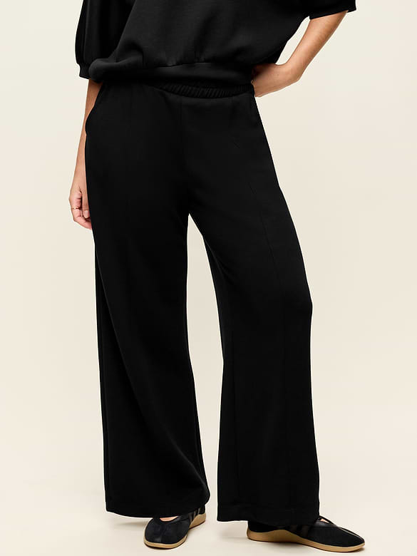 High-Waisted Bounce Fleece Wide-Leg Sweatpants