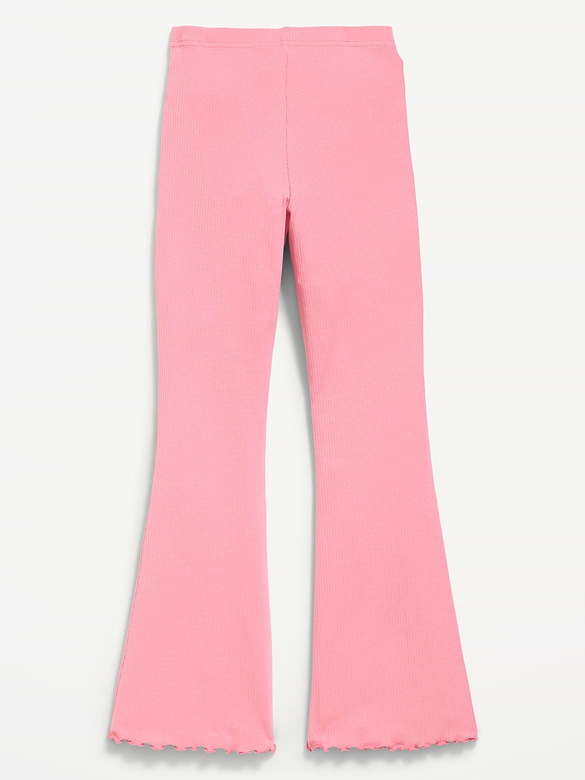 High-Waisted Ribbed Flared Leggings for Girls