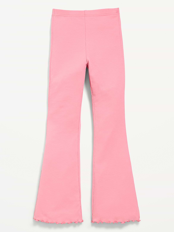 High-Waisted Ribbed Flared Leggings for Girls
