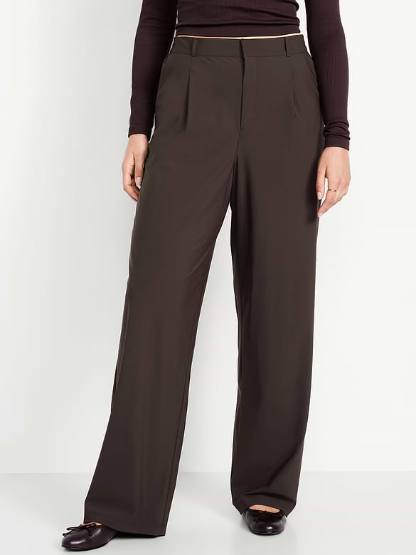 High-Waisted SleekTech Trouser Pants