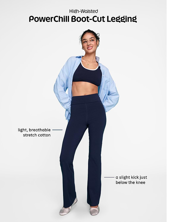 Legging semi-évasé à taille haute rabattable PowerChill