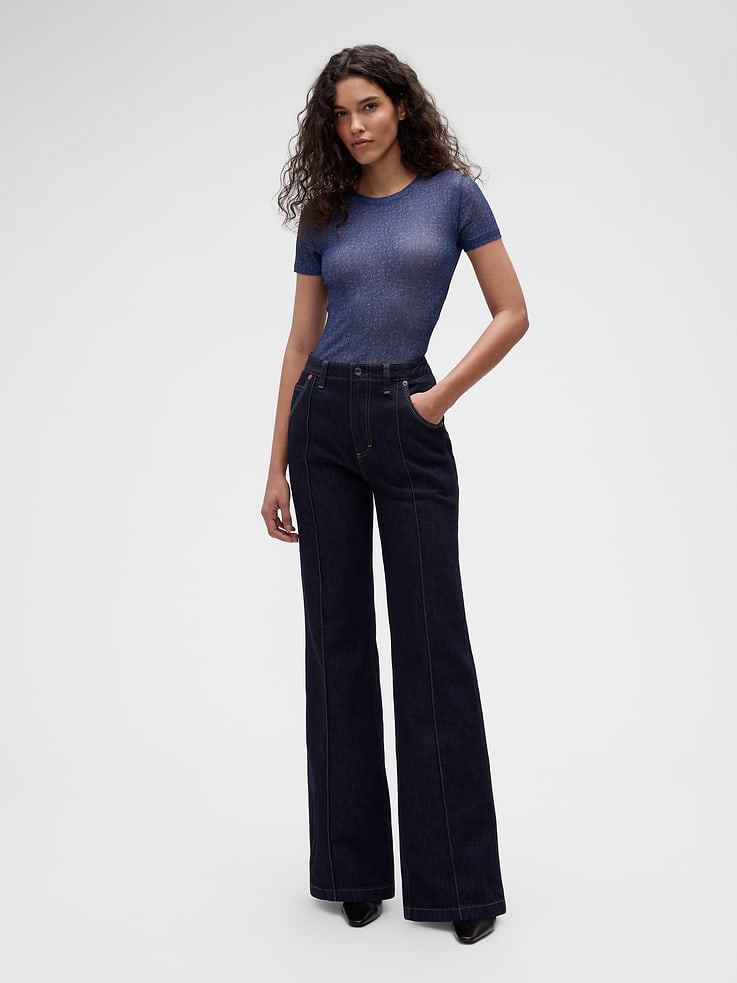 Image number 3 showing, GapStudio Printed Denim Sheer T-Shirt