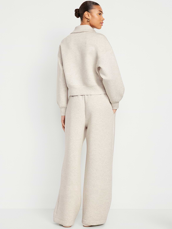 High-Waisted Bounce Fleece Wide-Leg Sweatpants