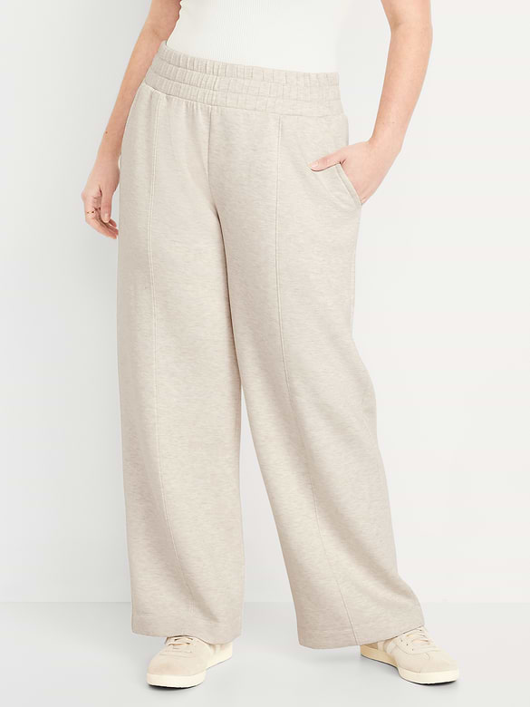 High-Waisted Bounce Fleece Wide-Leg Sweatpants