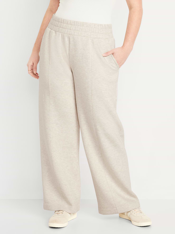 Image number 5 showing, High-Waisted Bounce Fleece Wide-Leg Sweatpants
