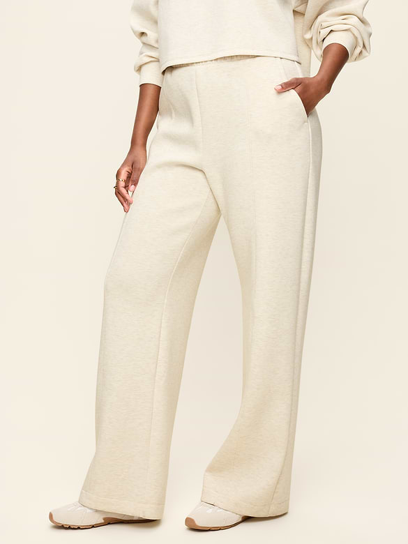 High-Waisted Bounce Fleece Wide-Leg Sweatpants