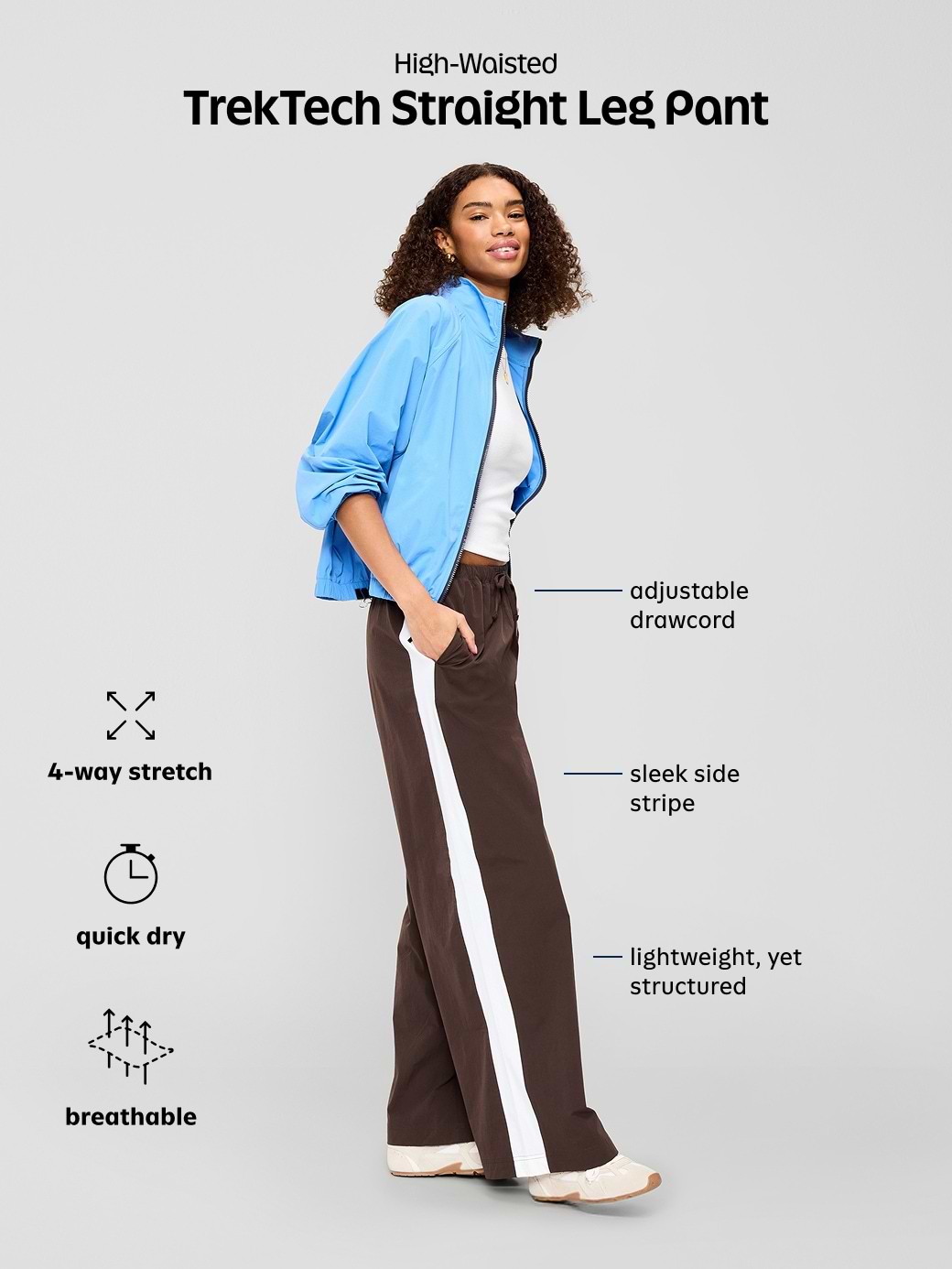 High-Waisted TrekTech Lightweight Woven Active Pants | Old Navy