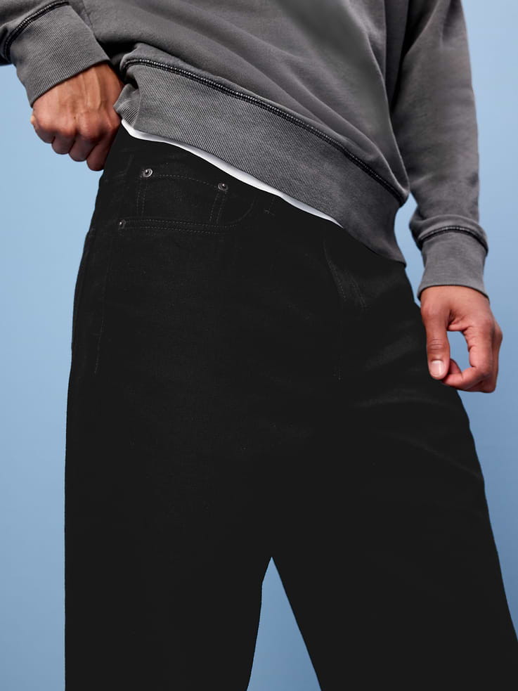 Image number 5 showing, Structured Loose Non-Stretch Jeans