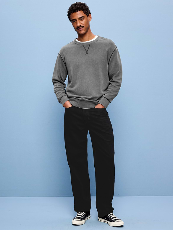 Structured Loose Non-Stretch Jeans