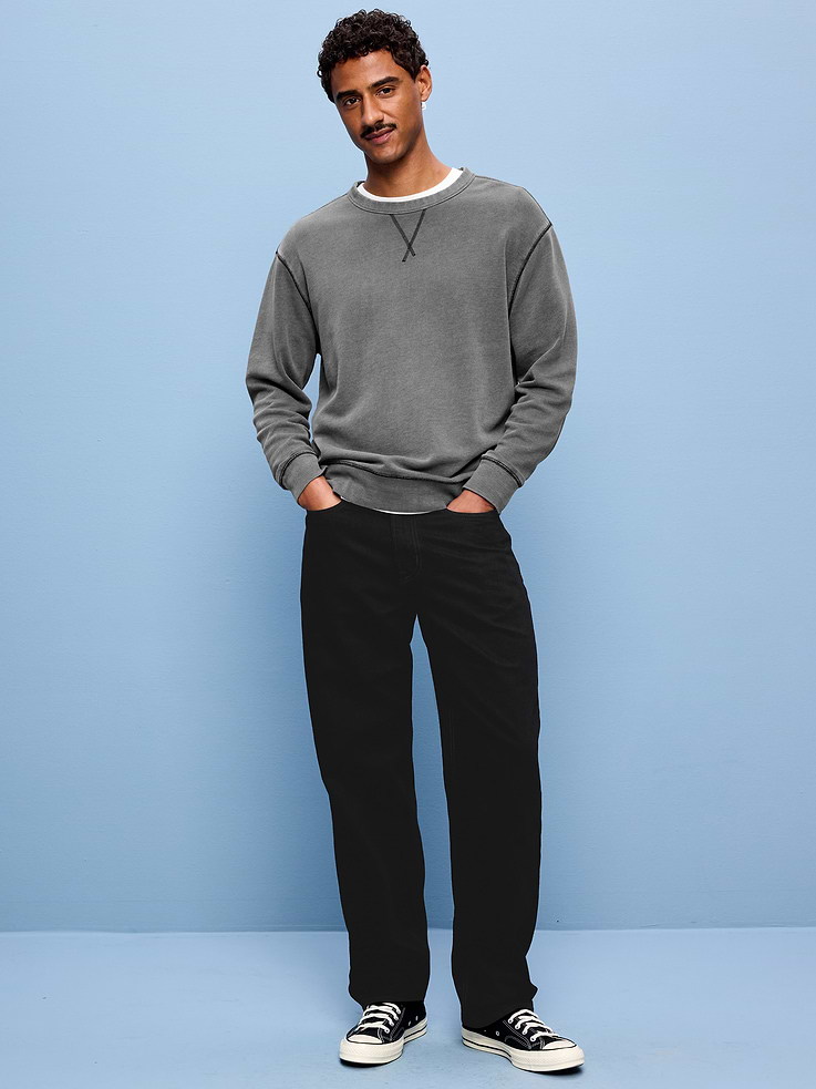 Image number 1 showing, Structured Loose Non-Stretch Jeans