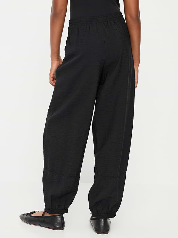 High-Waisted Crinkled Harem Pants for Girls