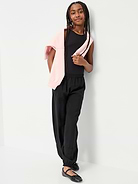 Image number 3 showing, High-Waisted Crinkled Harem Pants for Girls