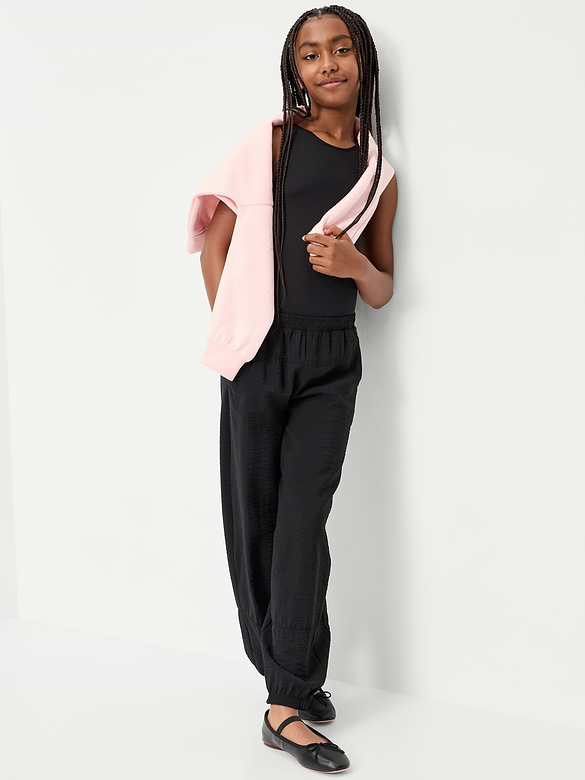 High-Waisted Crinkled Harem Pants for Girls