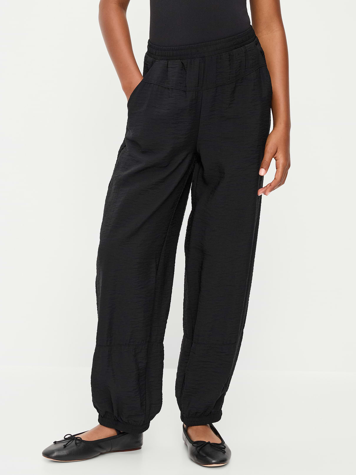 Image number 1 showing, High-Waisted Crinkled Harem Pants for Girls