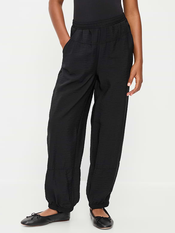 High-Waisted Crinkled Harem Pants for Girls