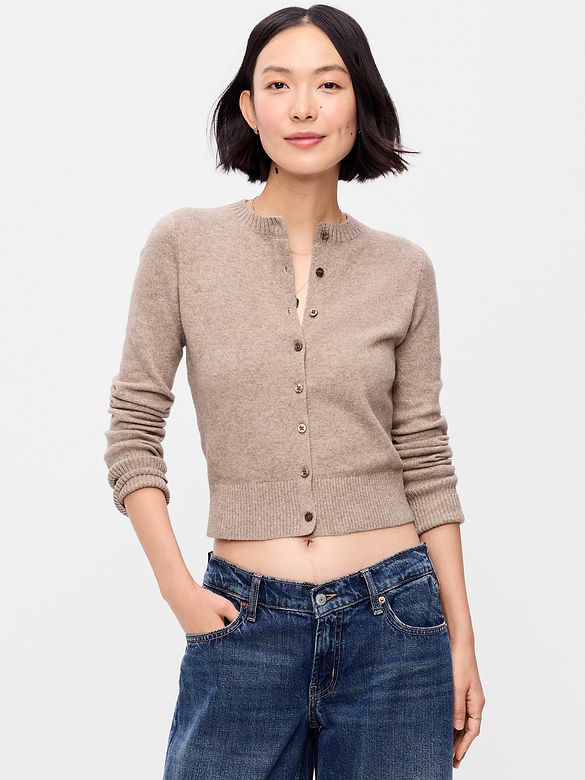 SoSoft Cropped Crew-Neck Cardigan