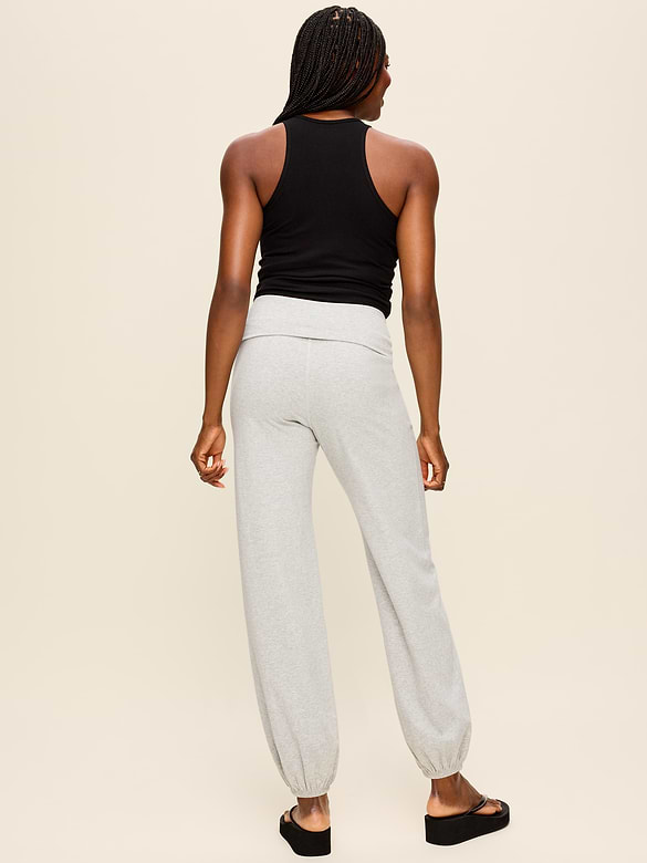 Fold-Over Waist Fitted Joggers