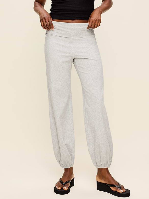 Fold-Over Waist Fitted Joggers