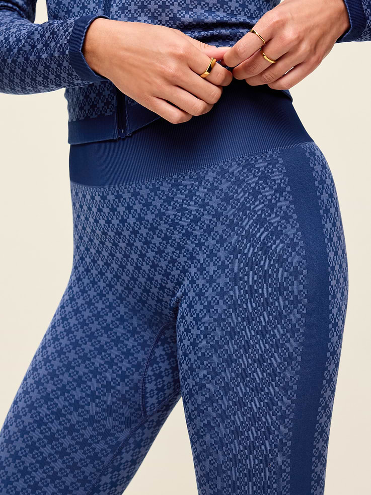 Image 6 of 10, High-Waisted Seamless Jacquard Leggings