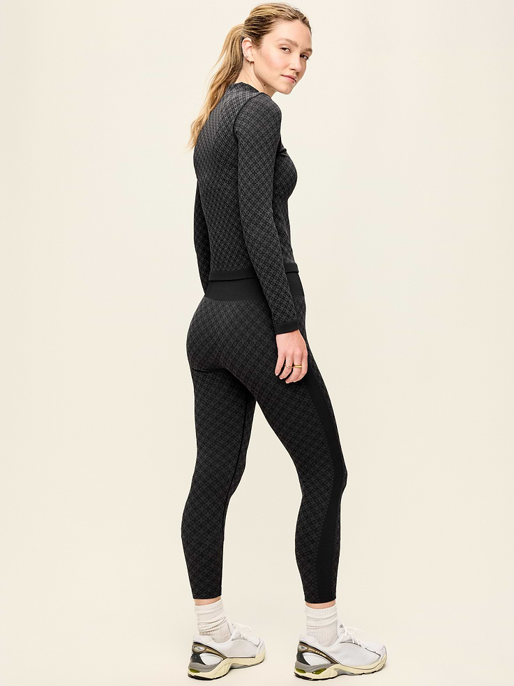 Image 3 of 10, High-Waisted Seamless Jacquard Leggings