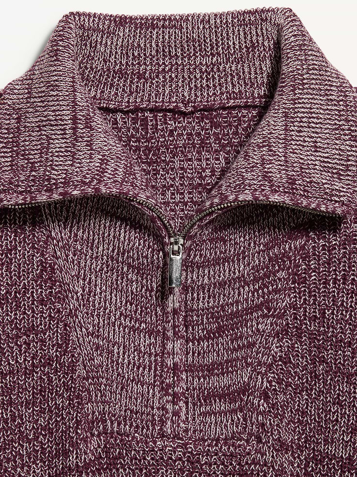 Image 4 of 4, Seaside Cotton Shaker Oversized Half-Zip Sweater