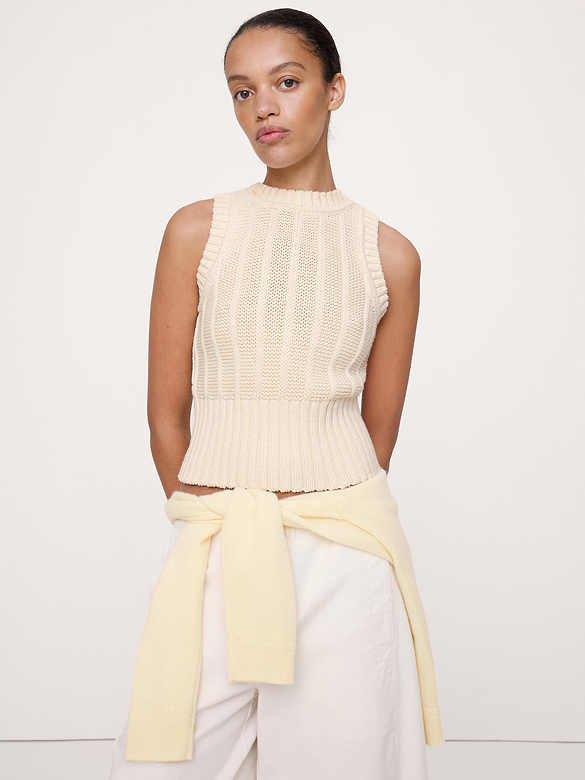 Chunky Cotton Sweater Tank
