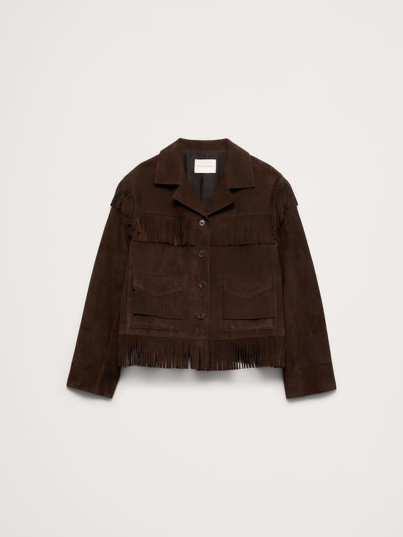 Veste en suède emblématique à franges
