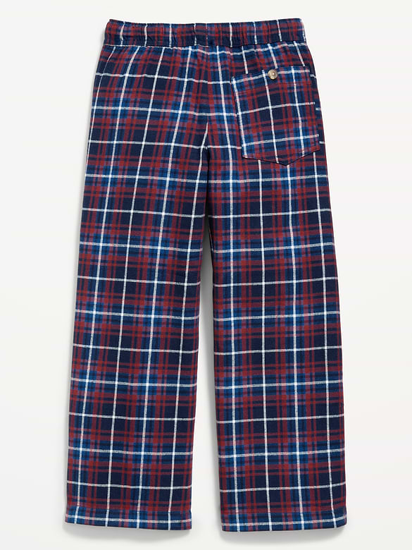 Pull-On Baggy Plaid Flannel Pants for Boys