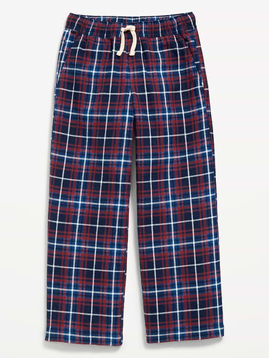 Image number 1 showing, Pull-On Baggy Plaid Flannel Pants for Boys