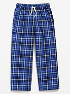 Image number 1 showing, Pull-On Baggy Plaid Flannel Pants for Boys