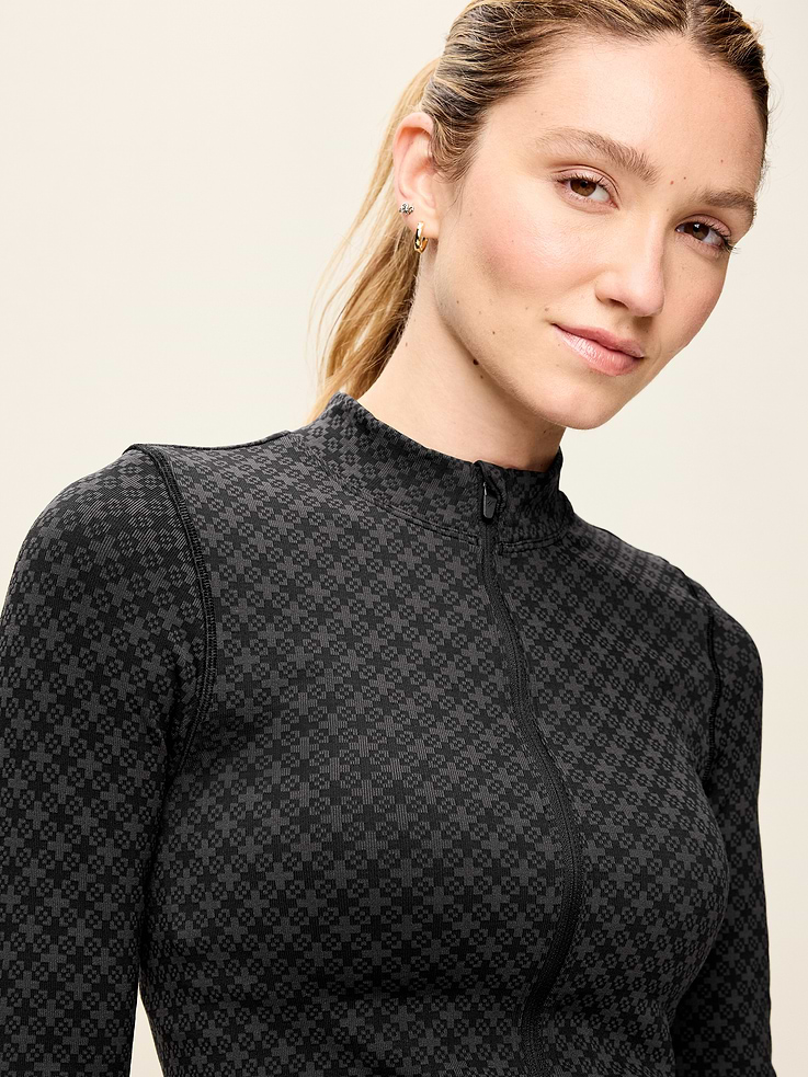 Image 4 of 8, Seamless Jacquard Full-Zip Jacket