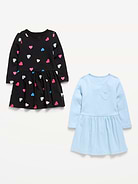 Image number 2 showing, Long-Sleeve Fit and Flare Dress 2-Pack for Toddler Girls