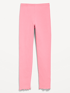 Image number 1 showing, Ribbed Lettuce-Edge Leggings for Girls