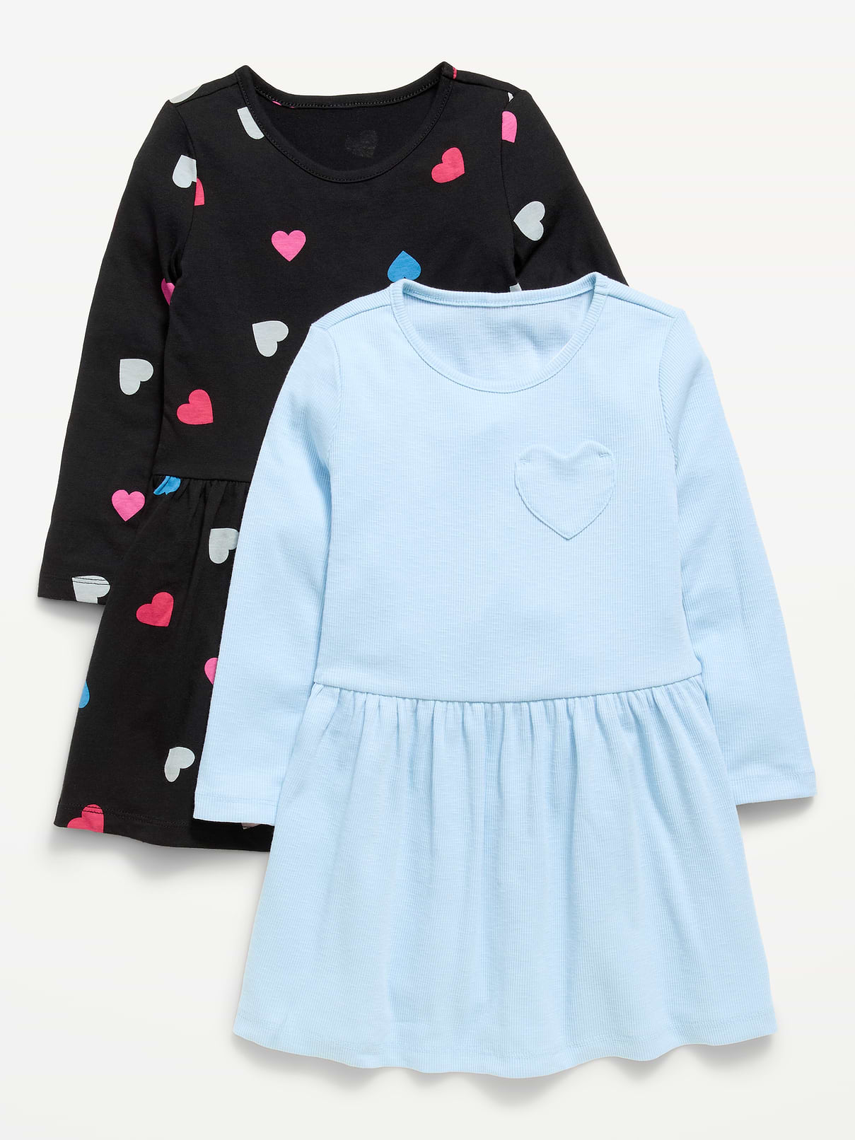 Image number 1 showing, Long-Sleeve Fit and Flare Dress 2-Pack for Toddler Girls